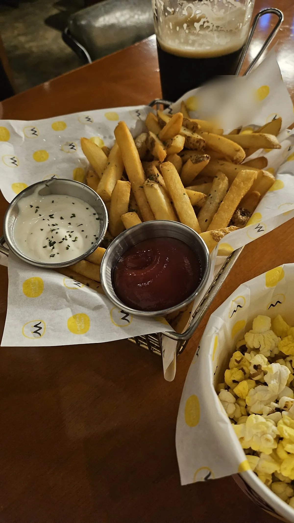 Long Time No See's fries enjoyed alongside craft beer