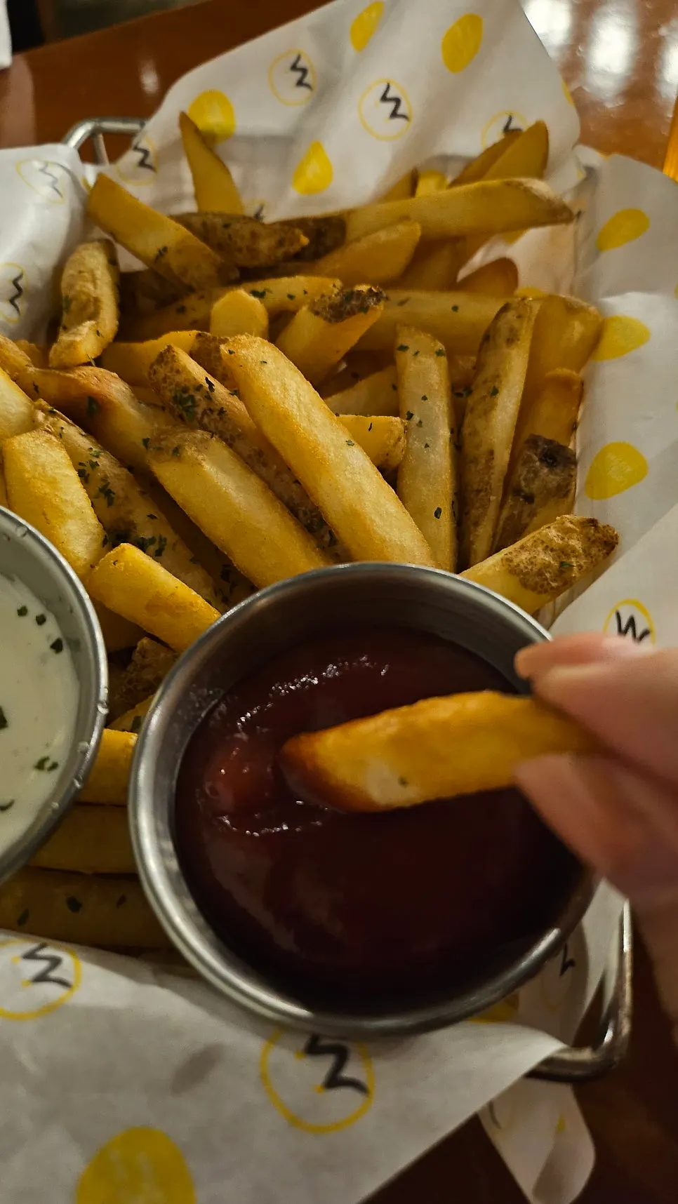 Fries served with two dipping sauces
