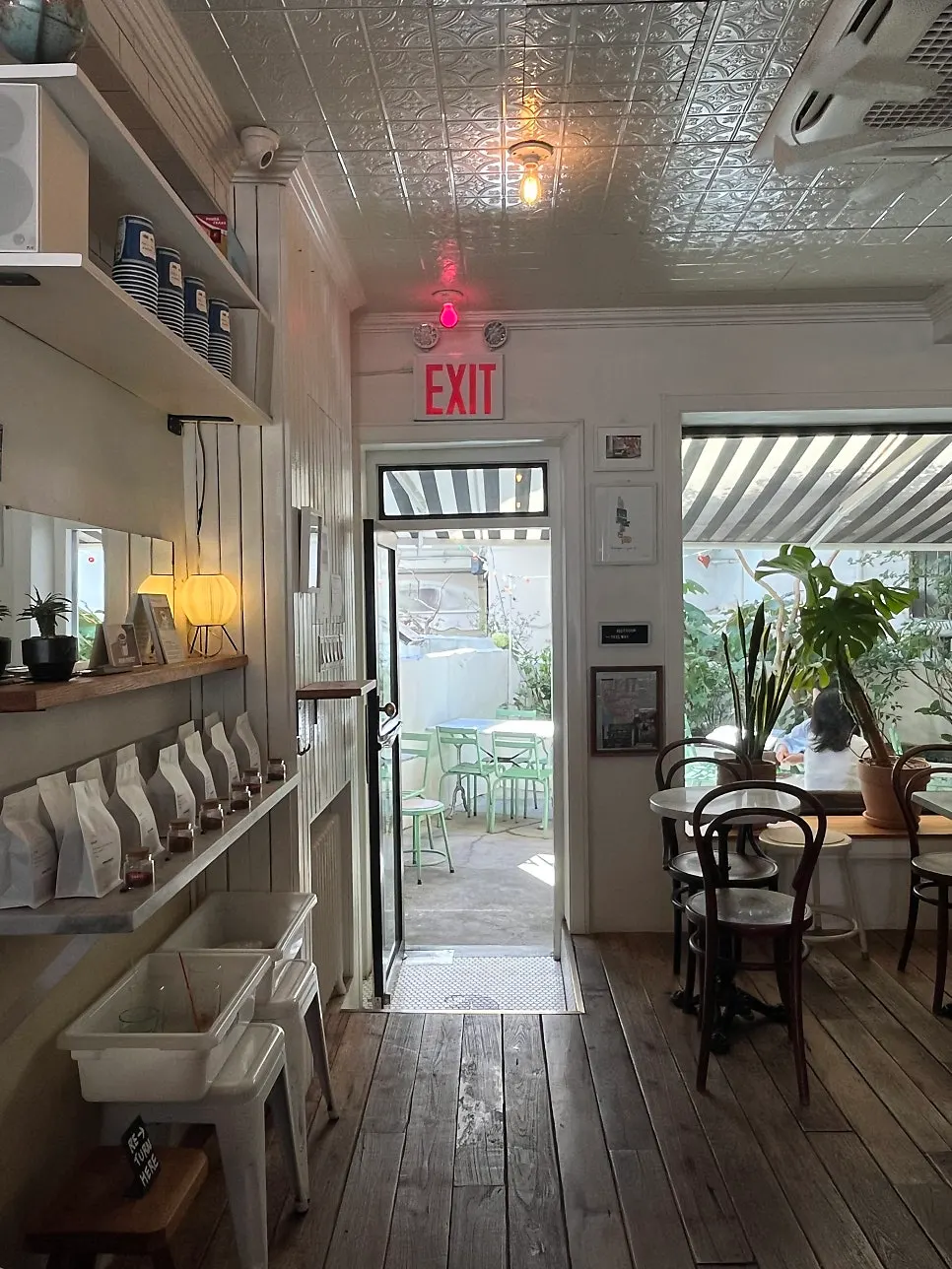 Quiet interior of Low & Sweet Bakery on a weekend morning