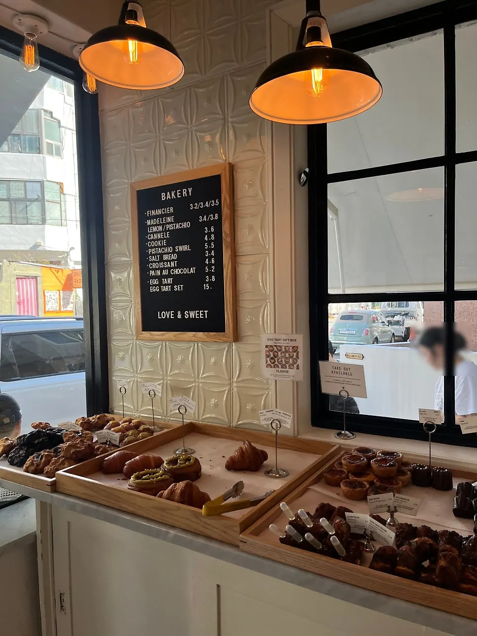 Low & Sweet Bakery's open kitchen and counter
