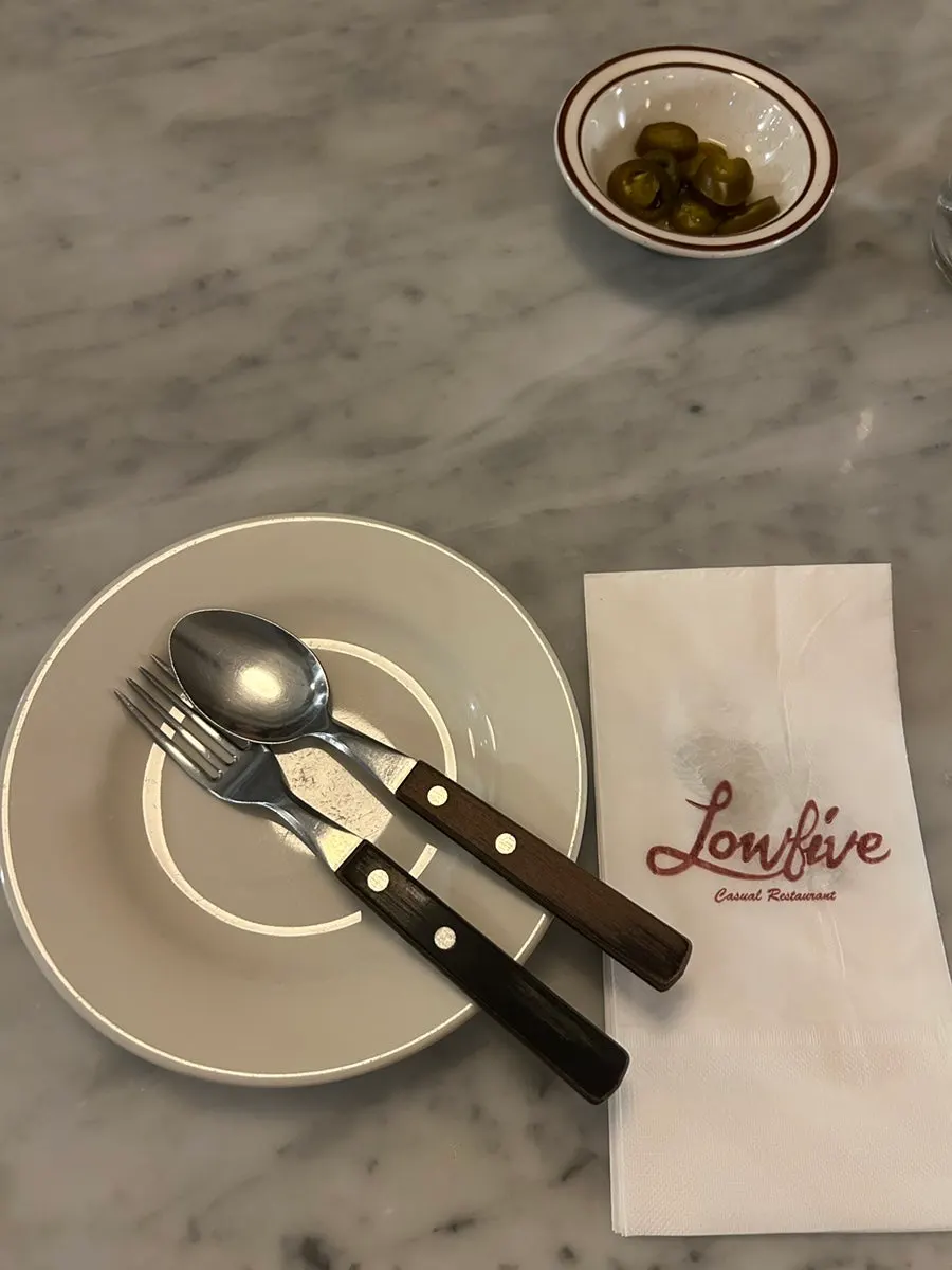 Jalapeños and small plates provided after ordering