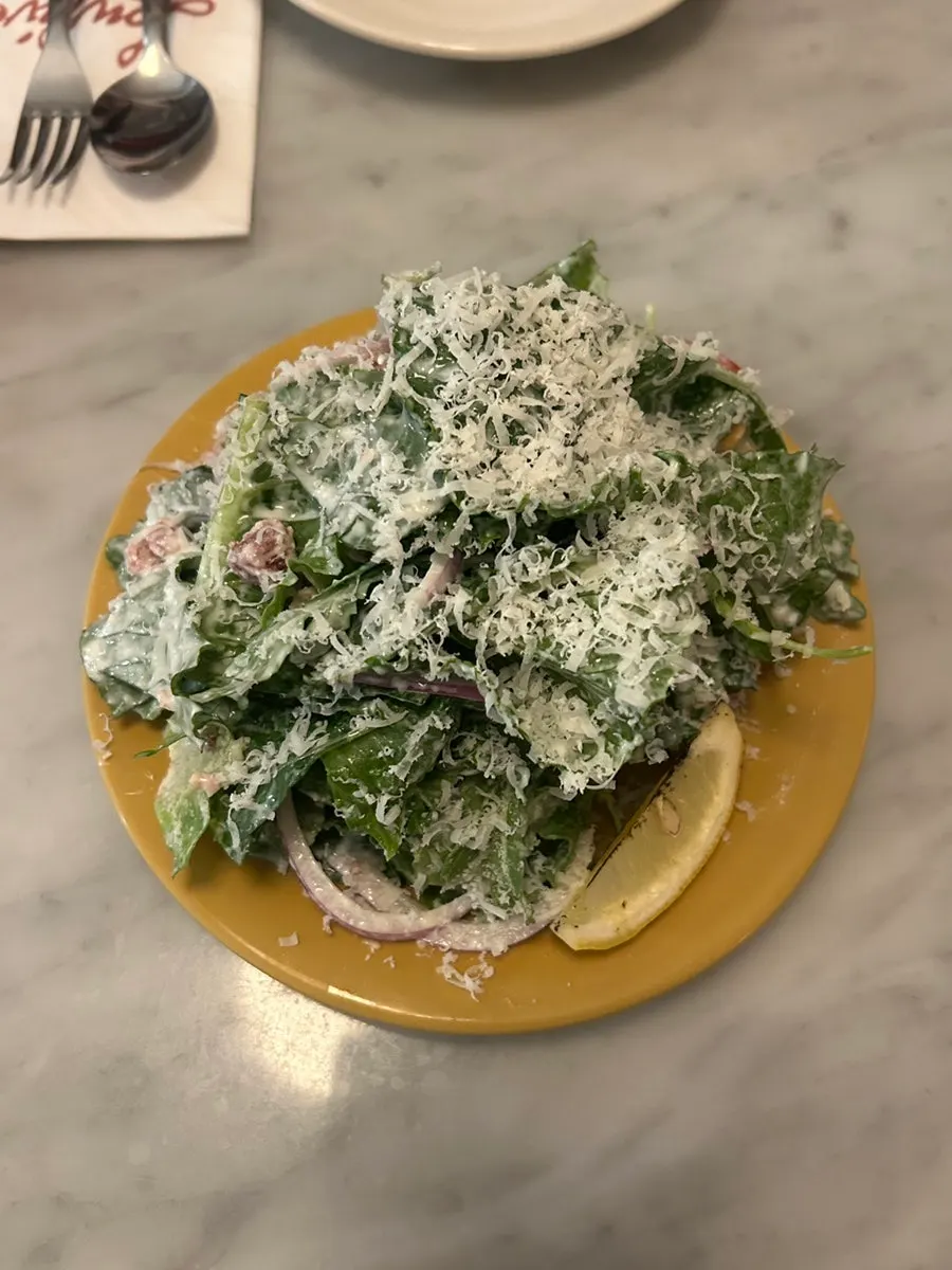 A plate of classic Caesar salad