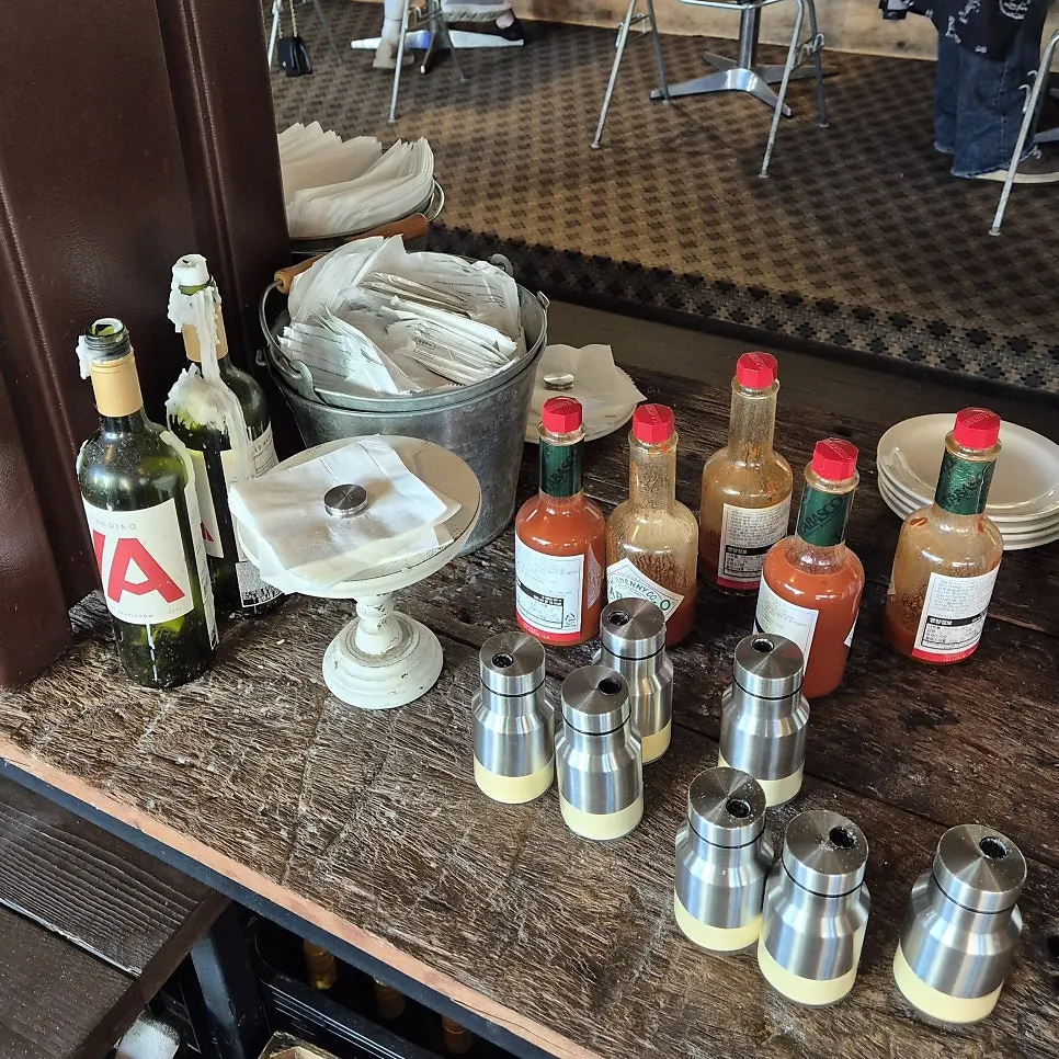 Self-bar stocked with wet wipes and seasonings