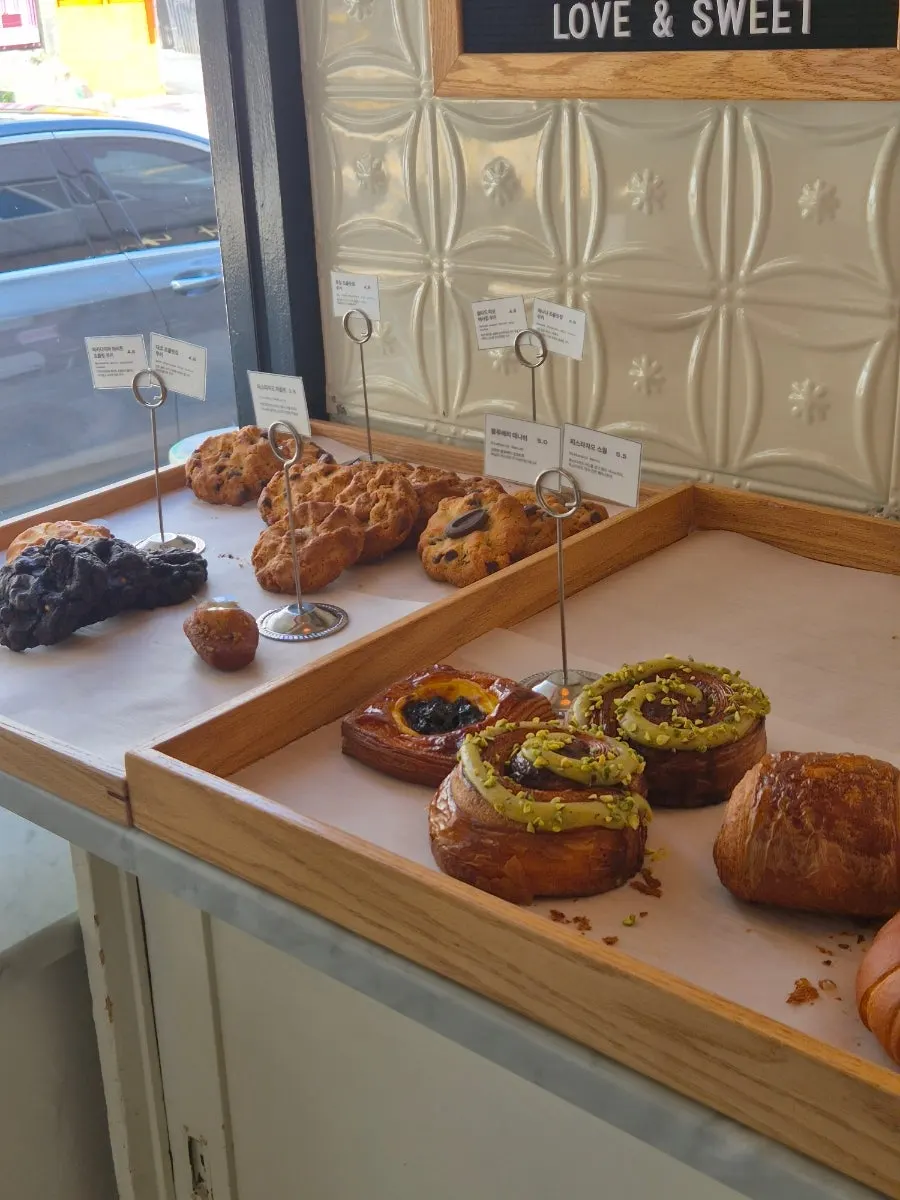 Coffee bar area at Low & Sweet Bakery