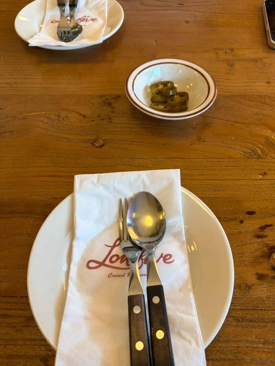 View of the restaurant interior from the table