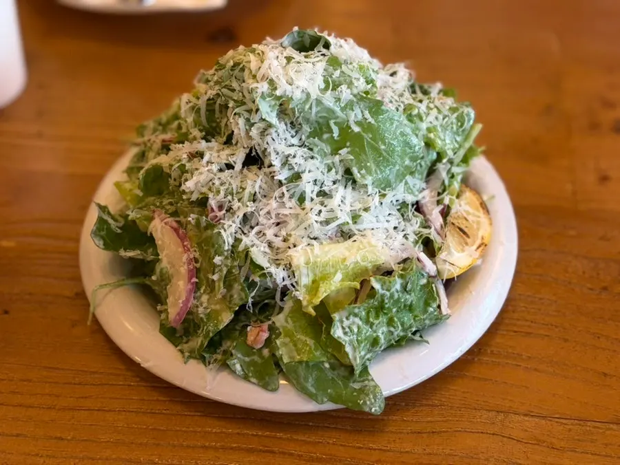 Classic Caesar salad that arrived first