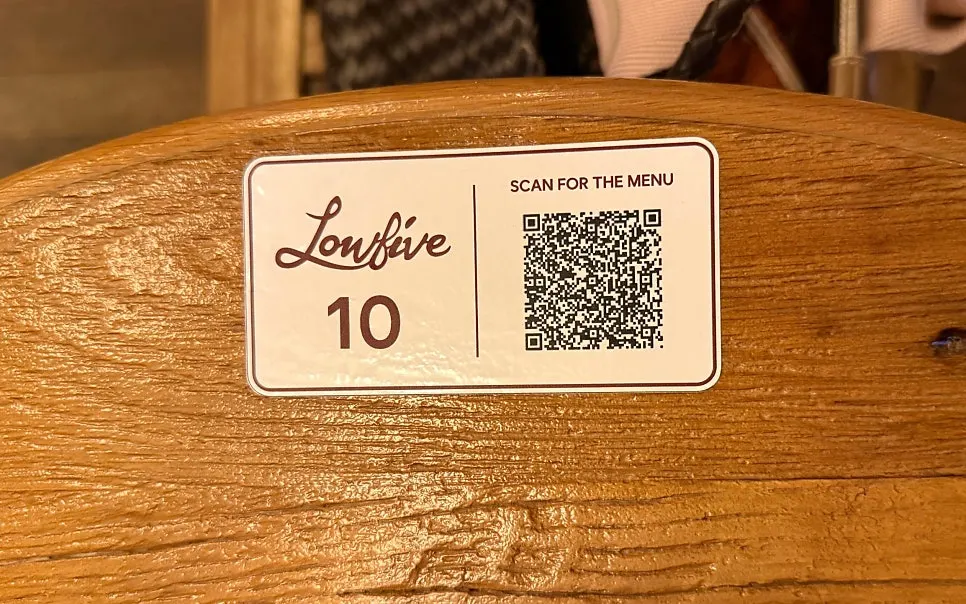 QR code ordering instructions on the table