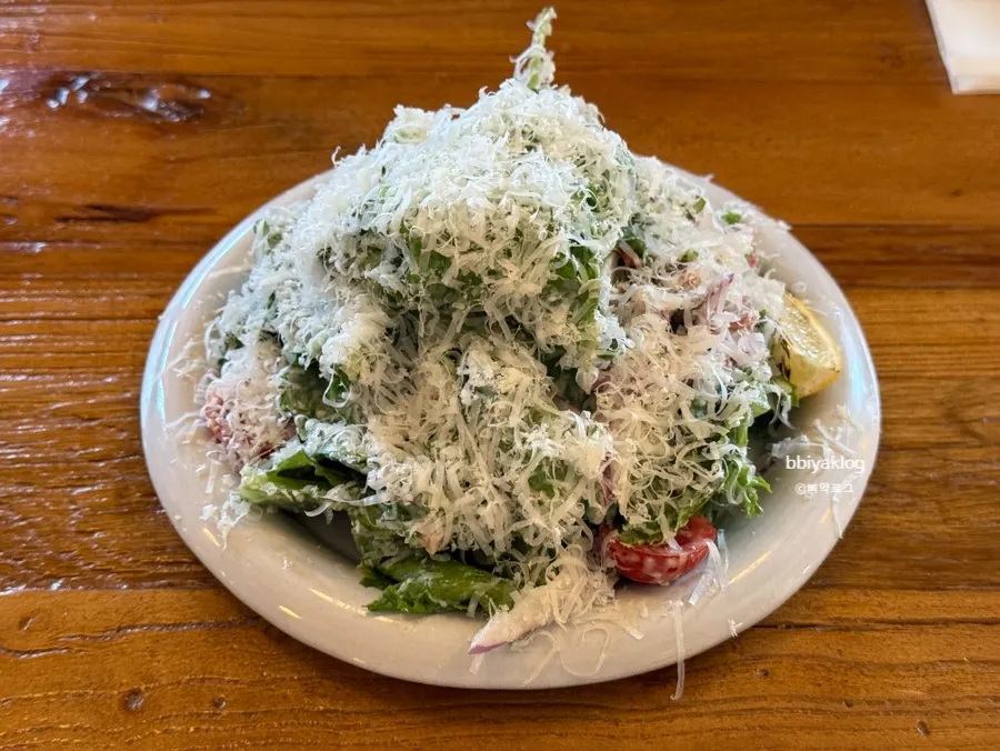 A plate of classic Caesar salad