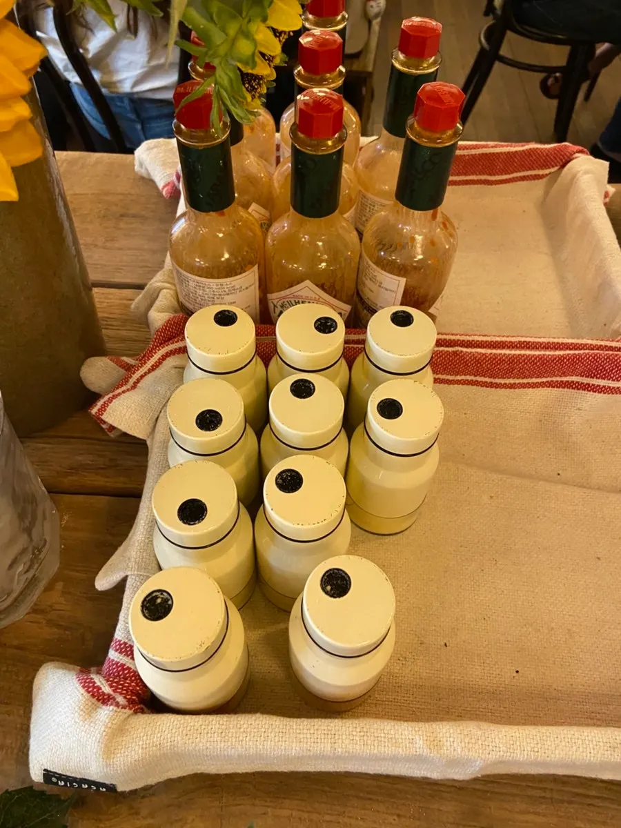 Self-serve cutlery bar with labeled drawers