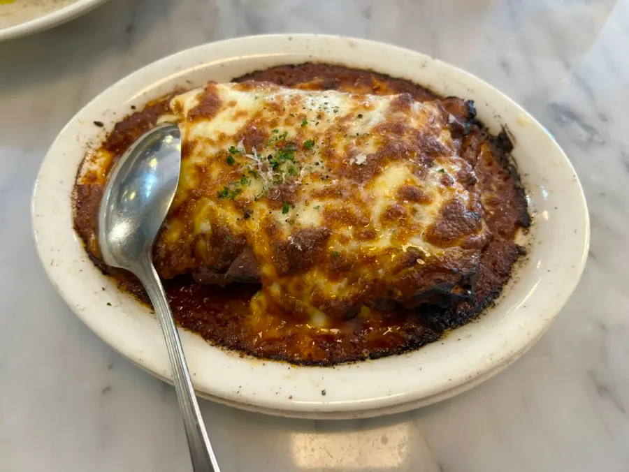 Classic lasagna fresh out of the oven
