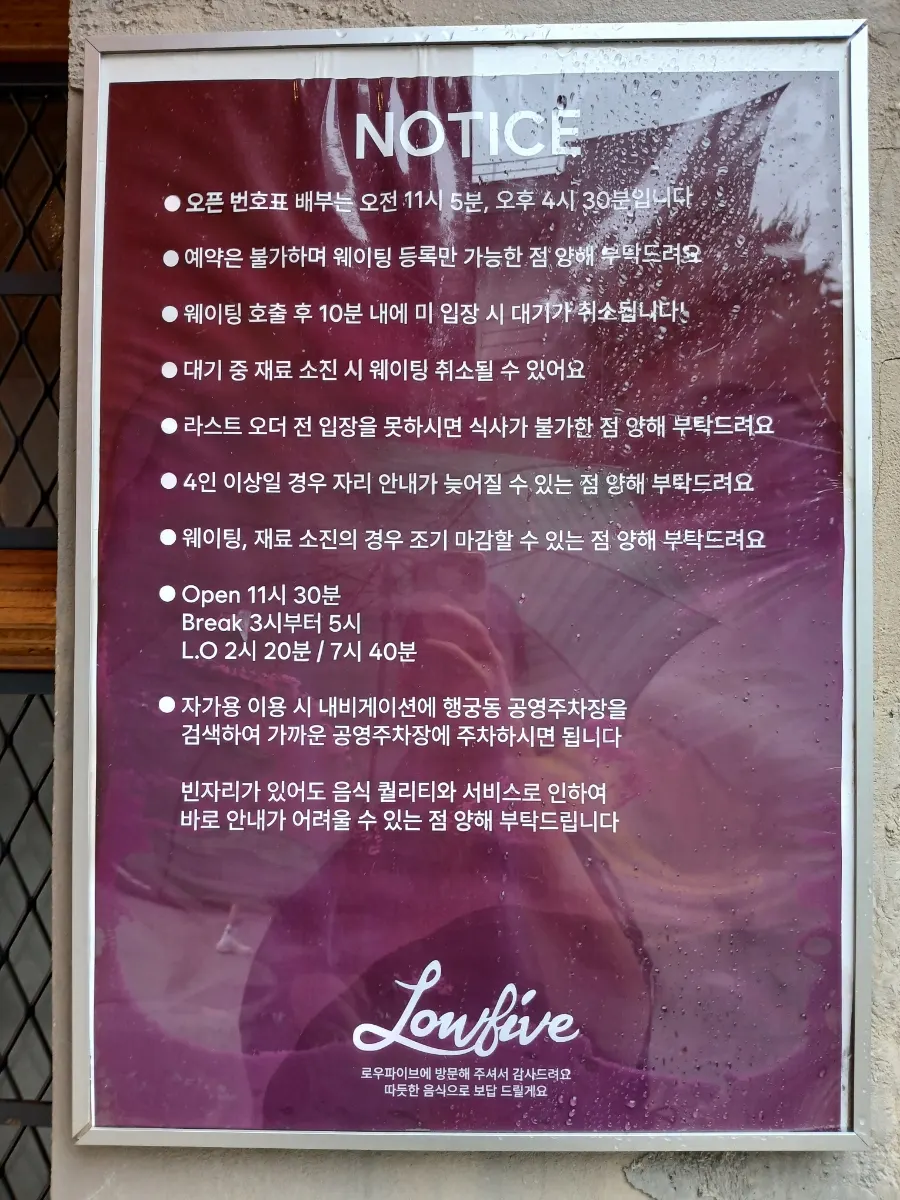Low Five Sinpung waiting information