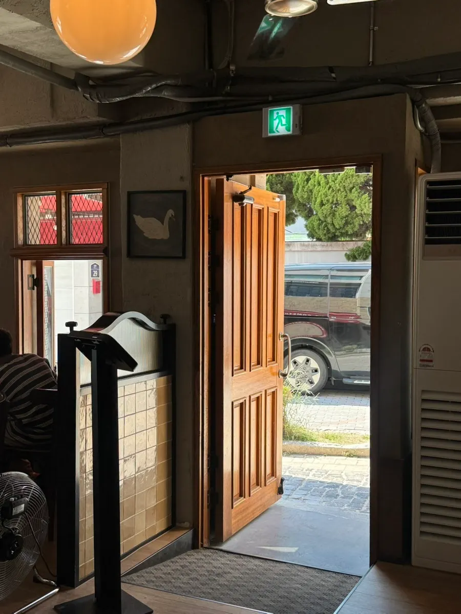 View outside from inside the restaurant