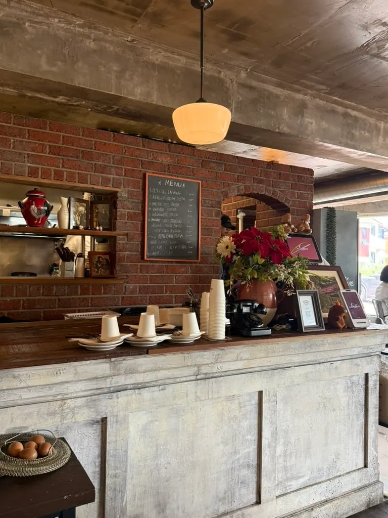 Interior of Low Five showing the brick decor