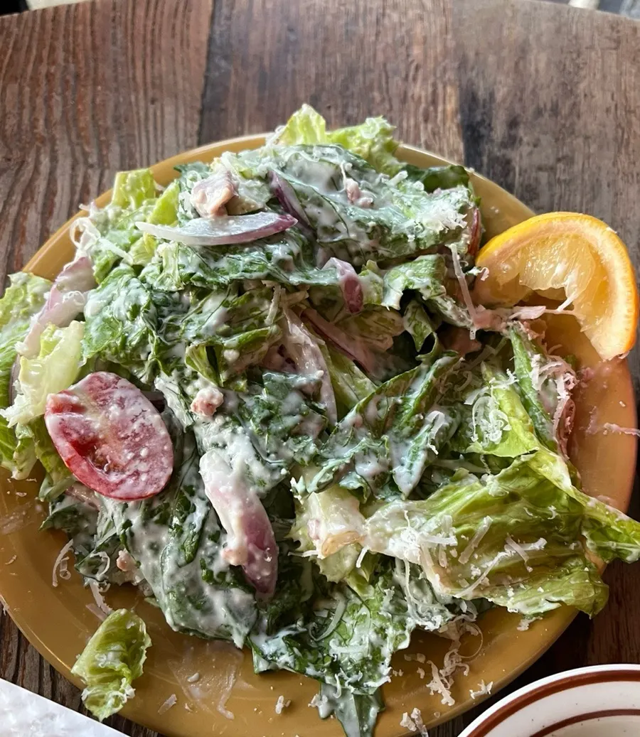 Caesar salad tossed with ranch dressing