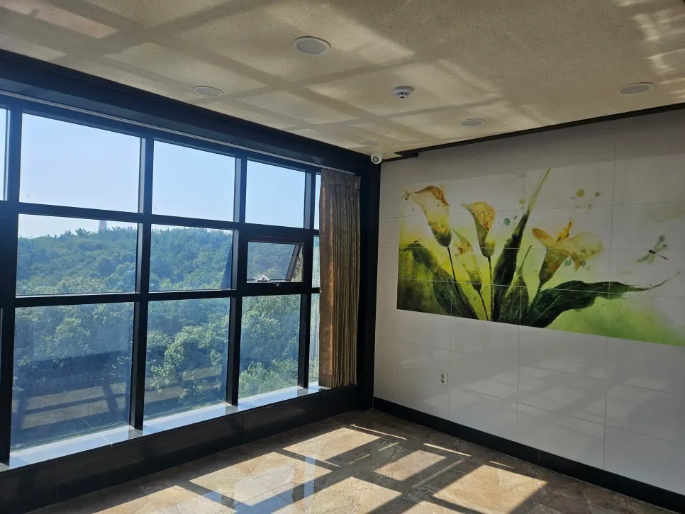 First-floor hallway leading toward the pool