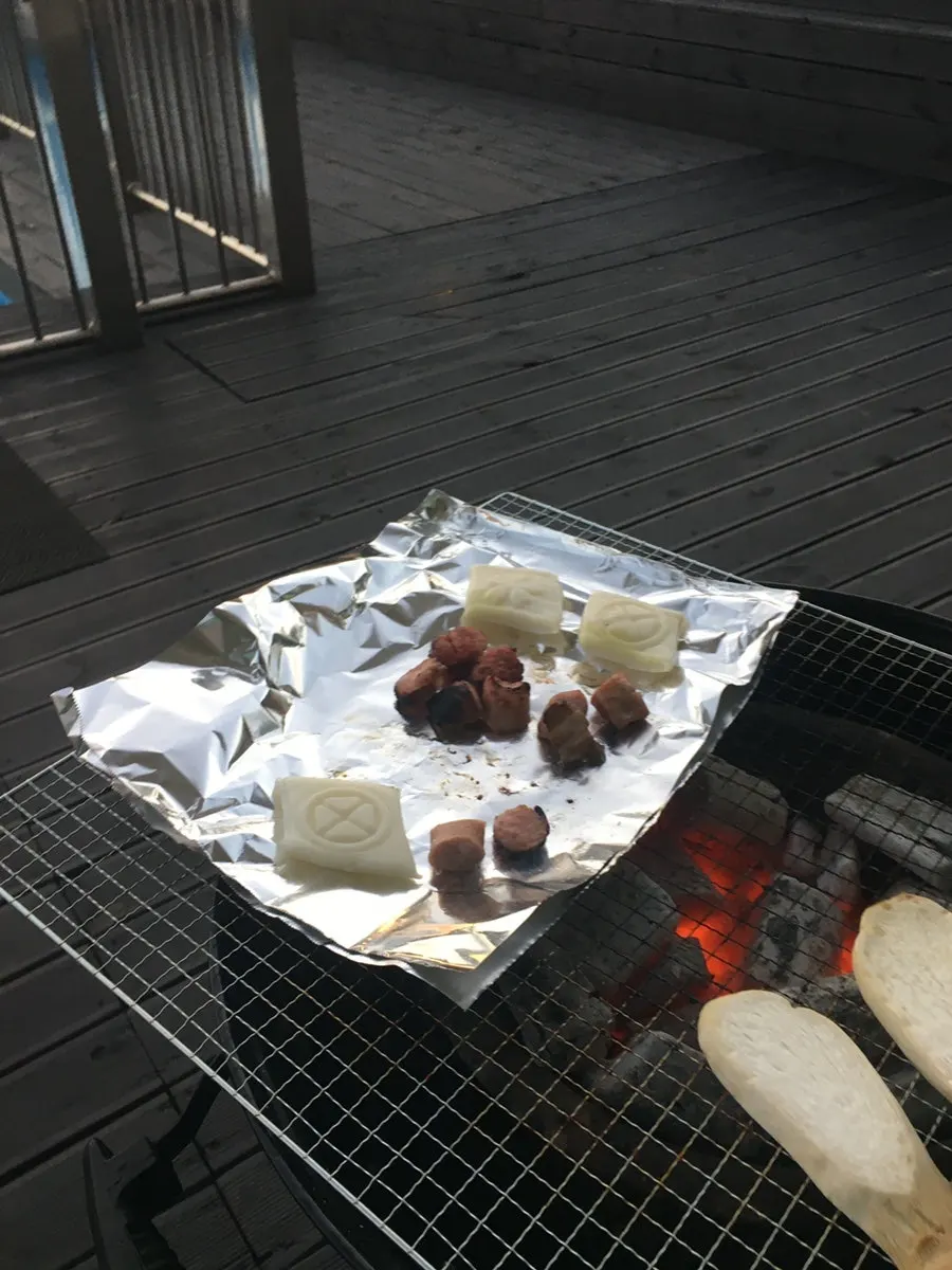 Outdoor barbecue spread on the table