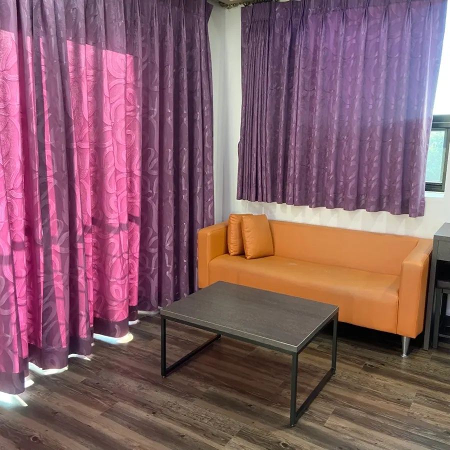 Room living area with a sofa and TV