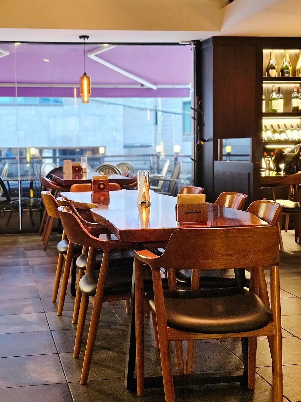 Luna Vine's interior with mood lighting on