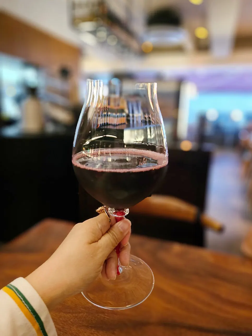 House wine poured into a glass at Luna Vine