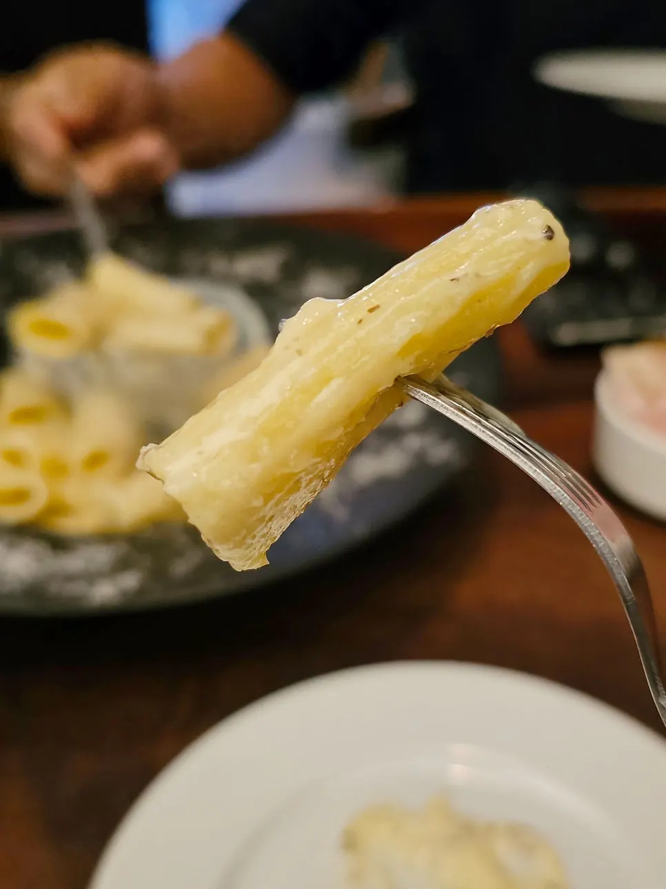 Close-up of truffle rigatoni