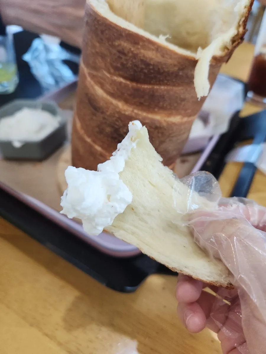Plate of half-eaten chimney bread