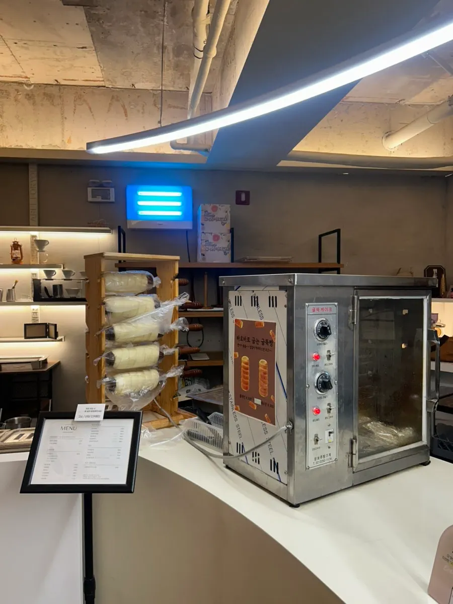 Interior view seen while walking into the café