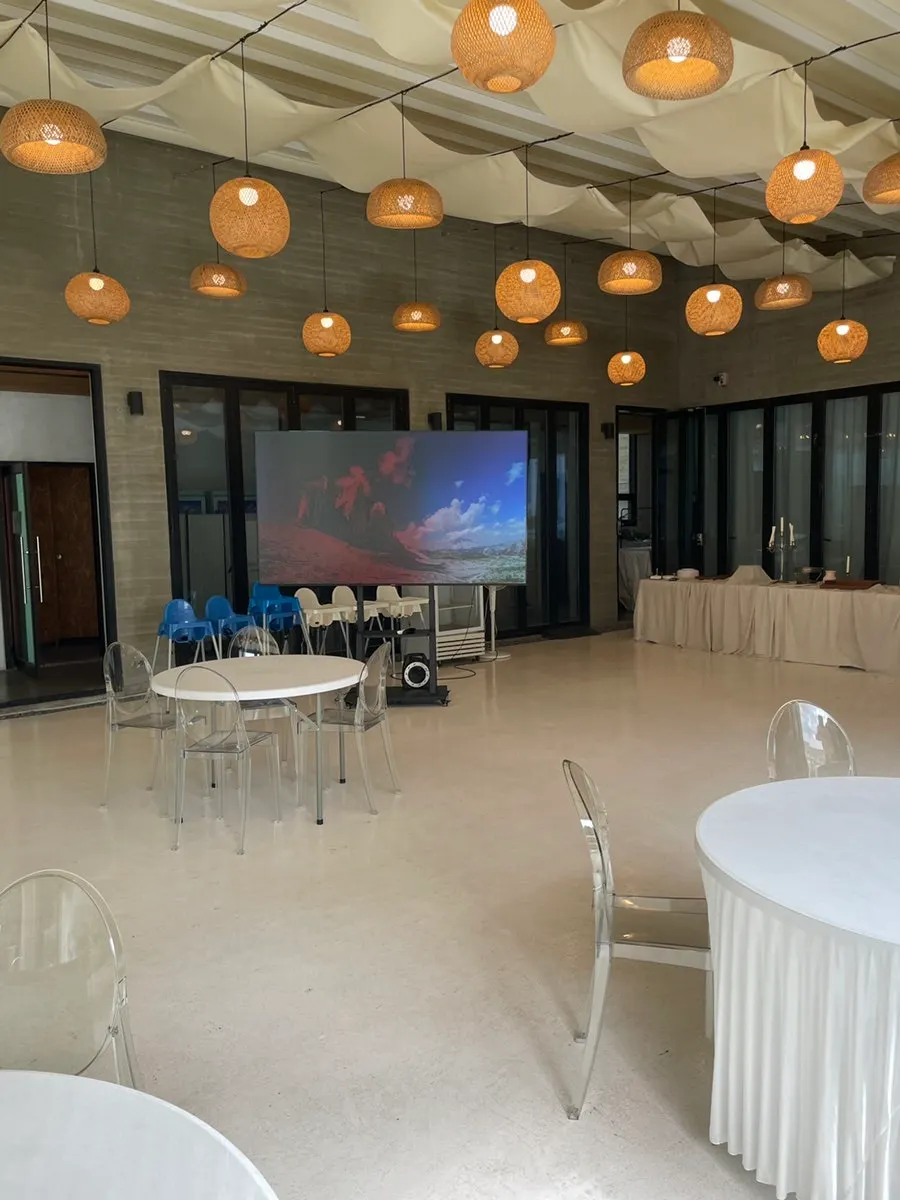 Café garden with outdoor tables and chairs