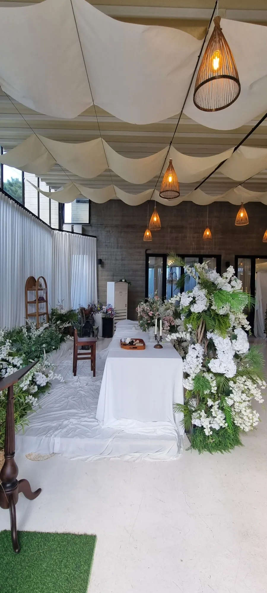 Cafe photo zone also used for small weddings