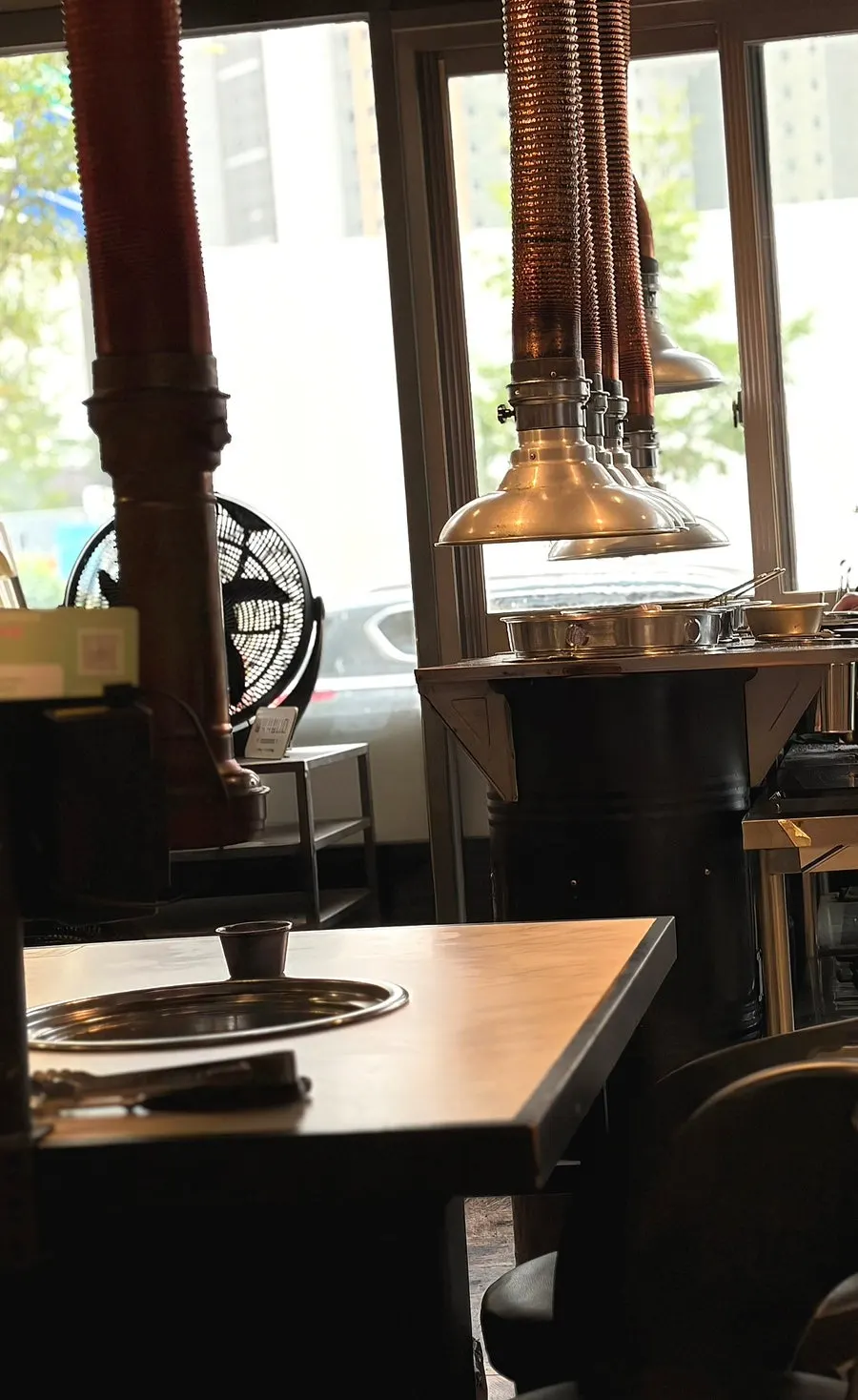 Interior of the Korean BBQ restaurant with private rooms