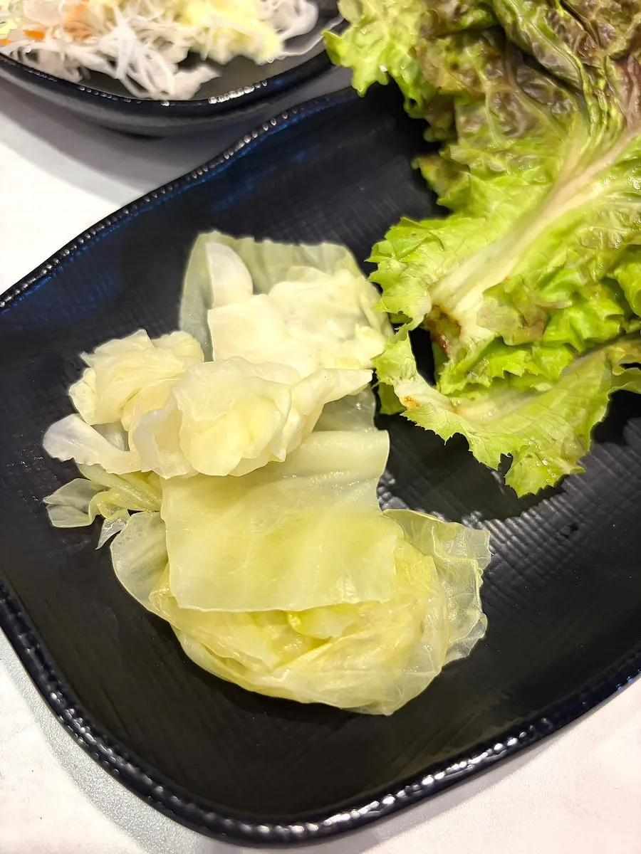 Steamed cabbage served as a basic side dish