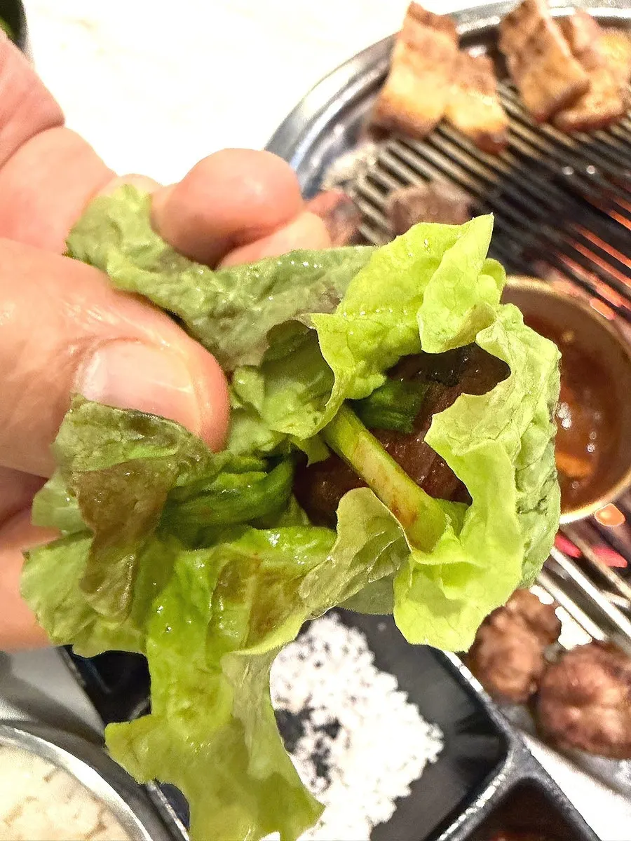 Suhyangmi rice eaten with grilled meat