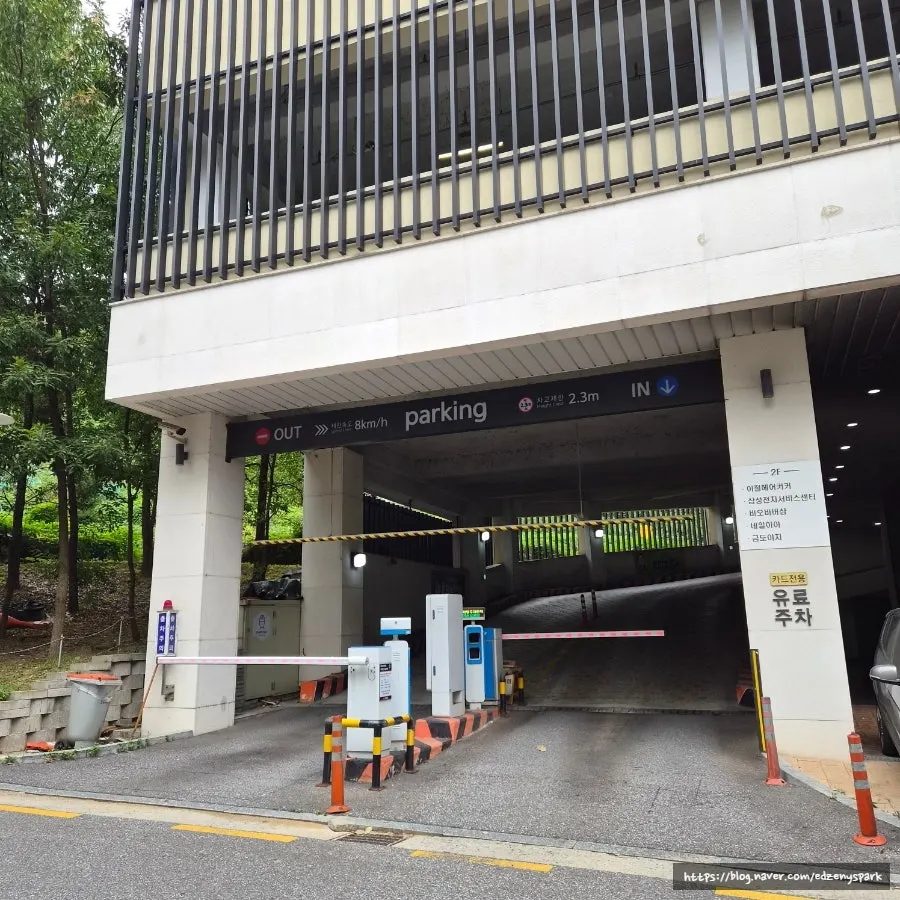 Spacious interior of the parking tower
