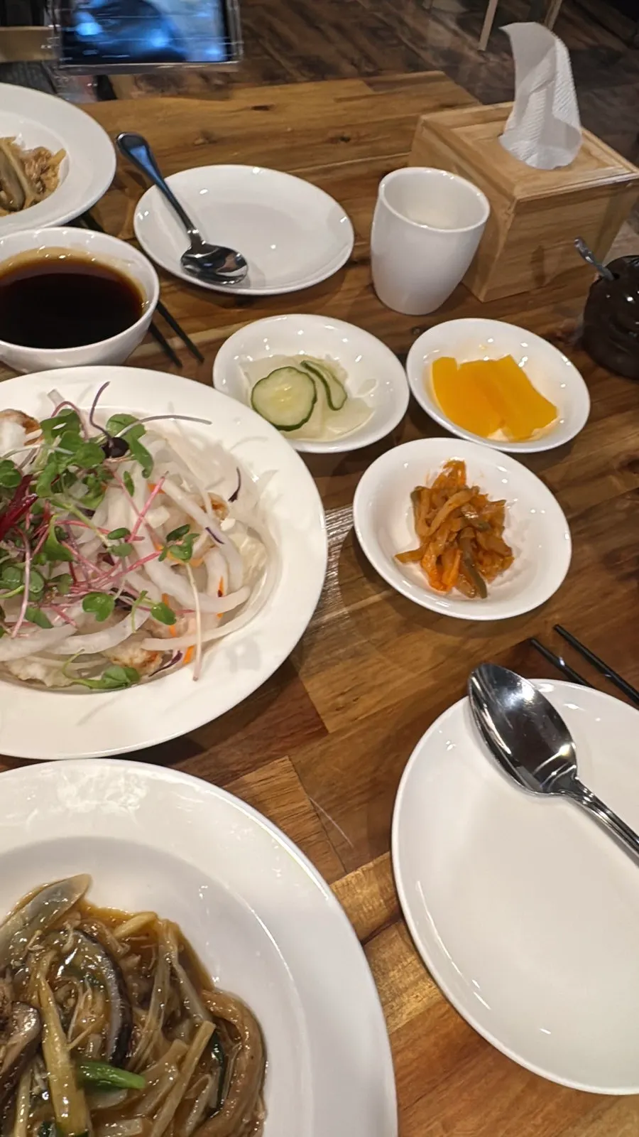 Table at Macheonchwi Daejeon Mannyeon branch after finishing the meal