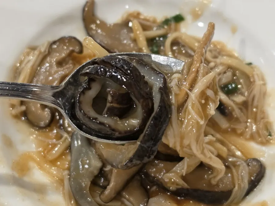 Close-up of the thick-sauced ryu sansul
