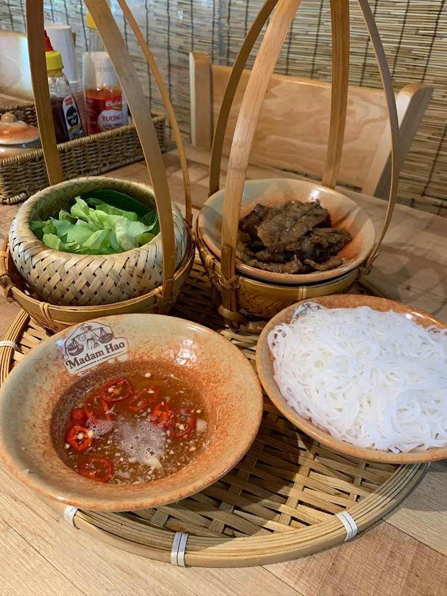 Bun cha spread at Madam Hao