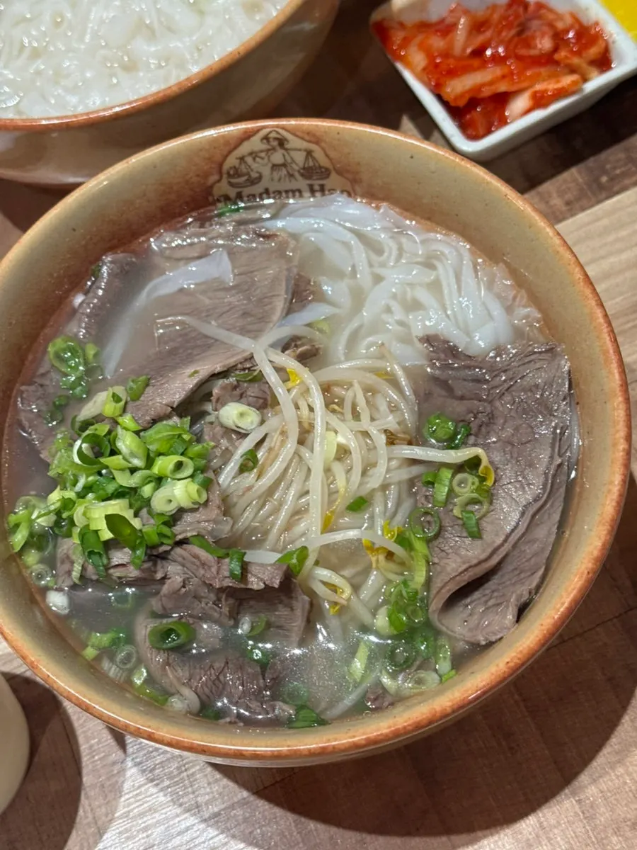 Madam Hao's beef brisket pho with extra noodles