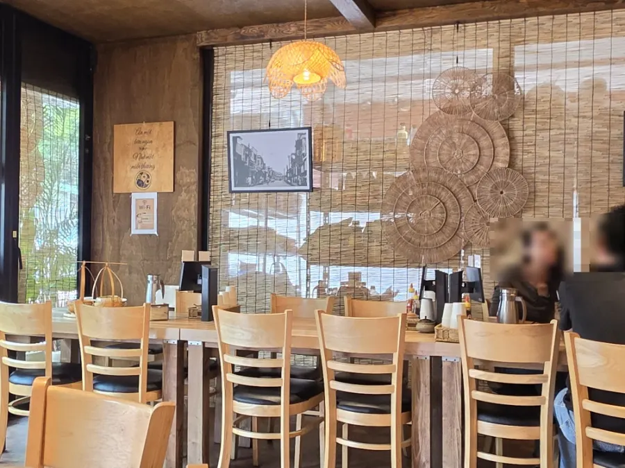 View of Madam Hao's dining hall with window seats