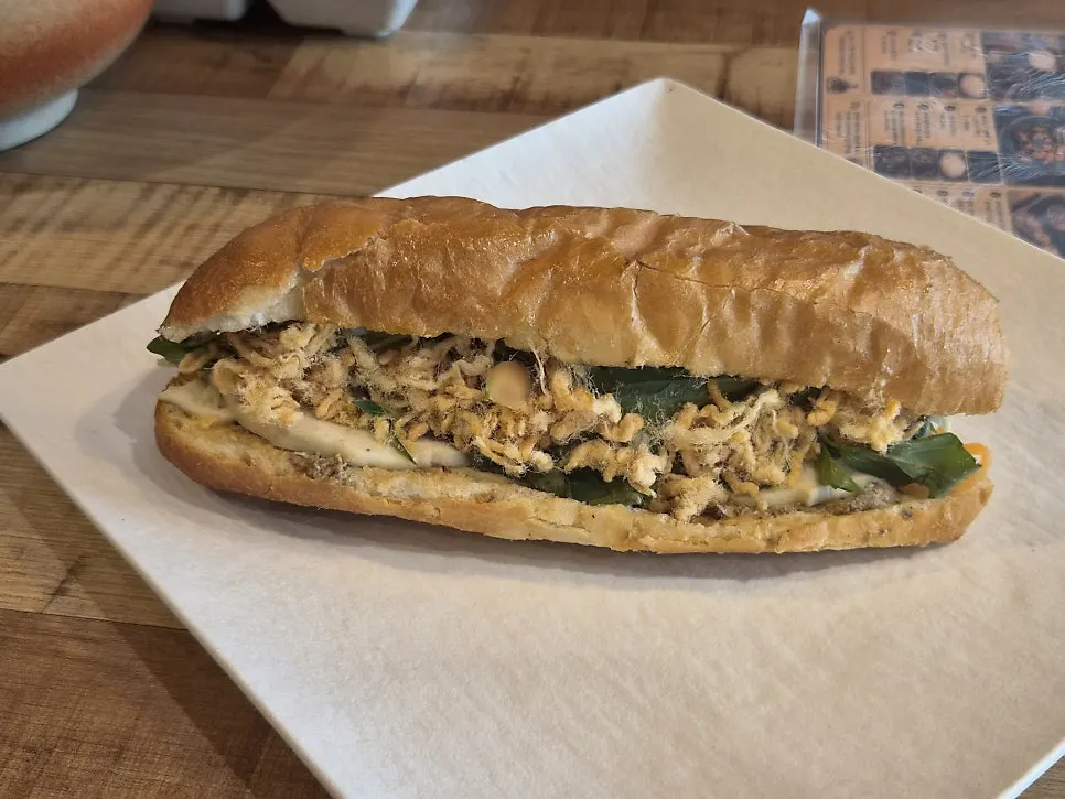 Madam Hao's banh mi served on a plate