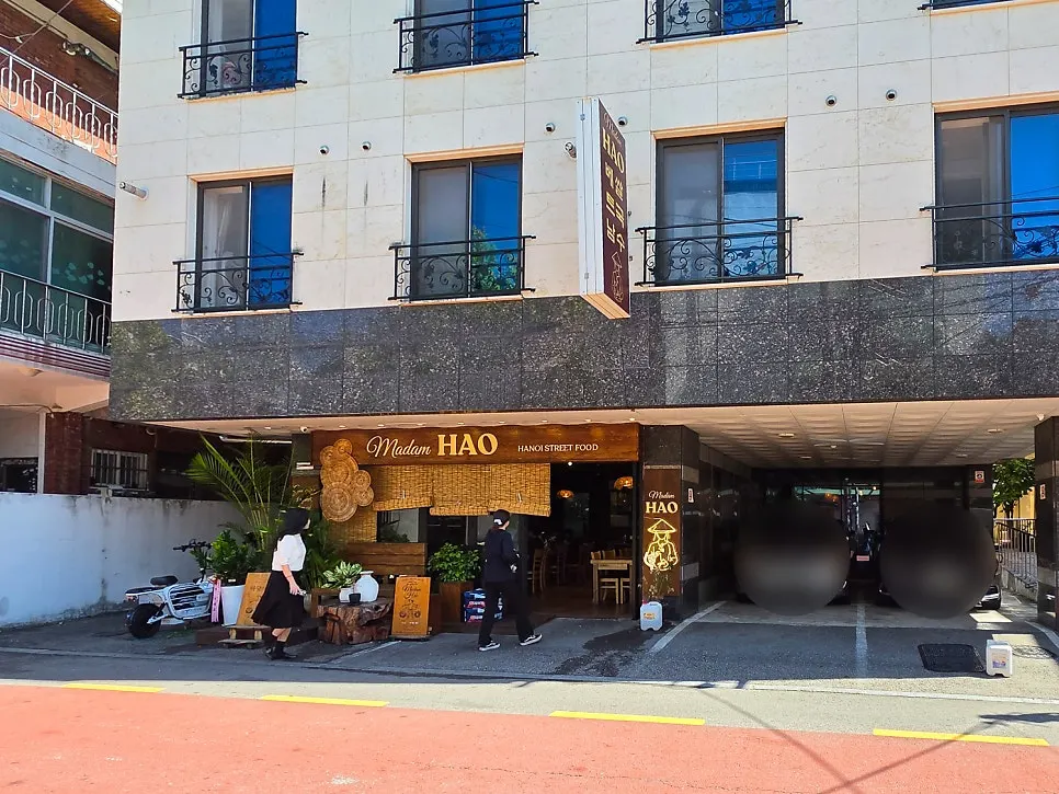 Parking space in front of Madam Hao