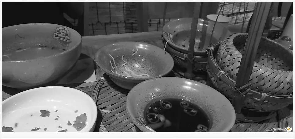 식사를 마친 마담하오 테이블