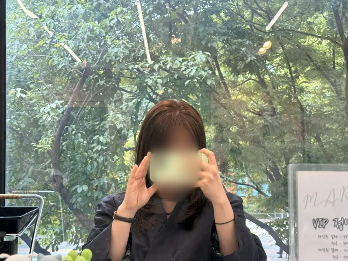 뿌리염색을 마친 모발 애프터 컷