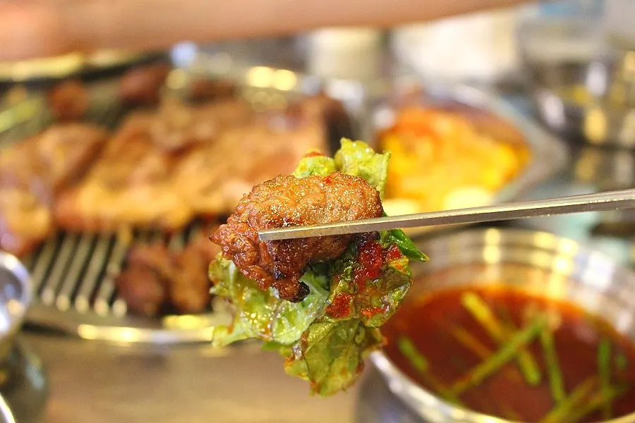 Nicely browned marinated beef galbisal