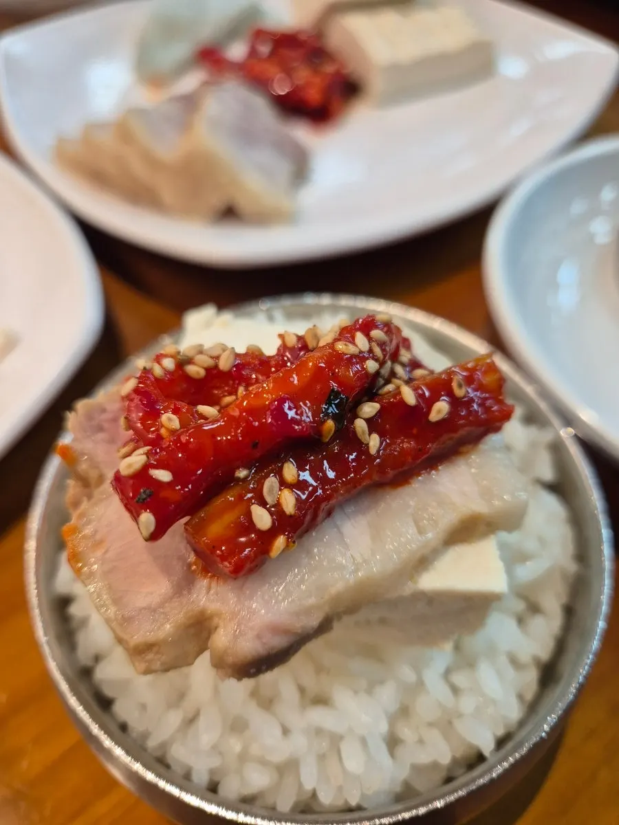 Thick pan-fried tofu browned golden