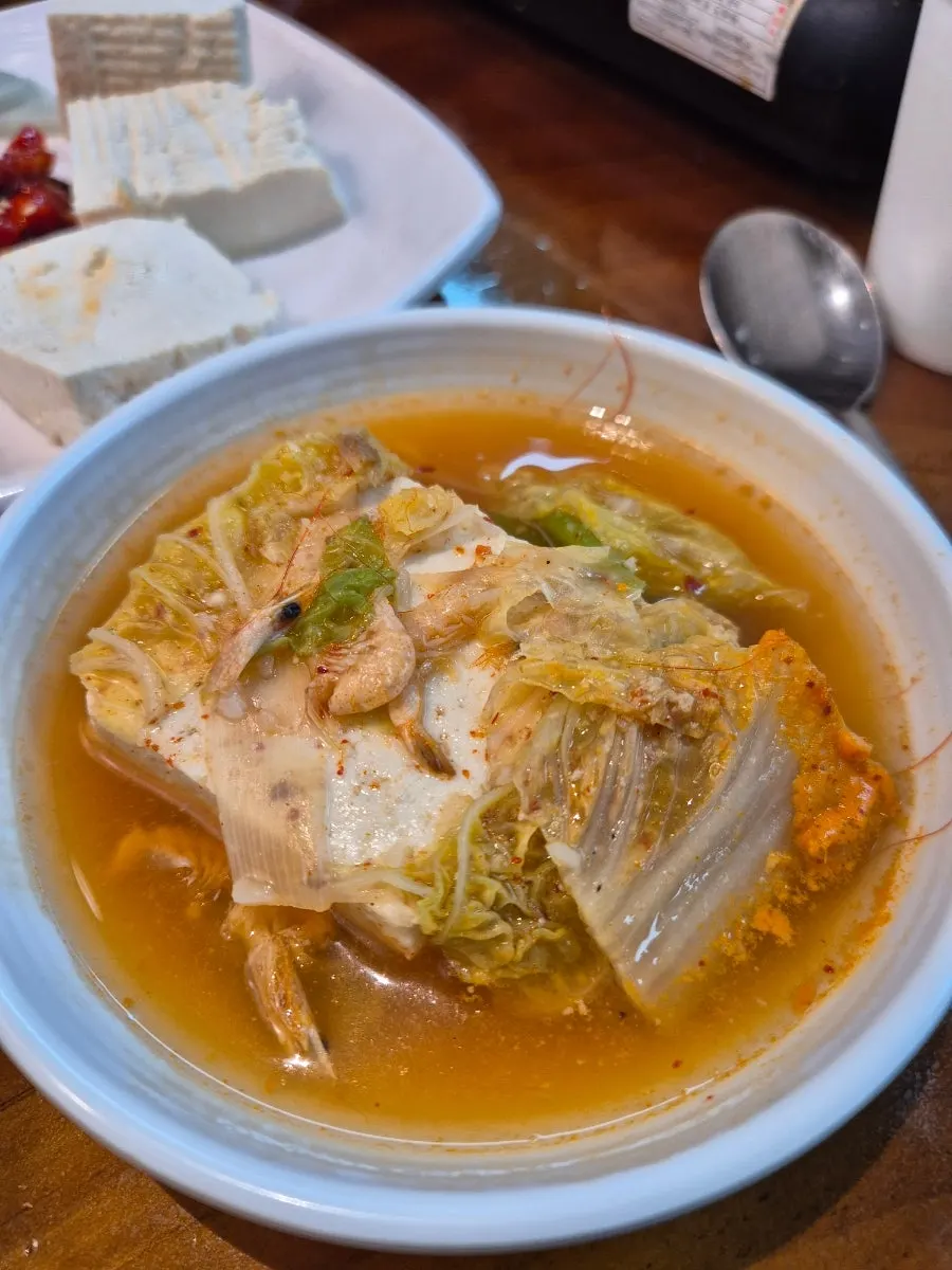 A tofu set meal enjoyed with rice