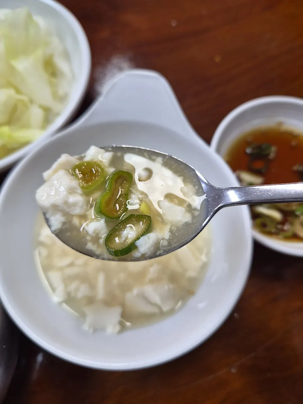 부드러운 순두부 클로즈업