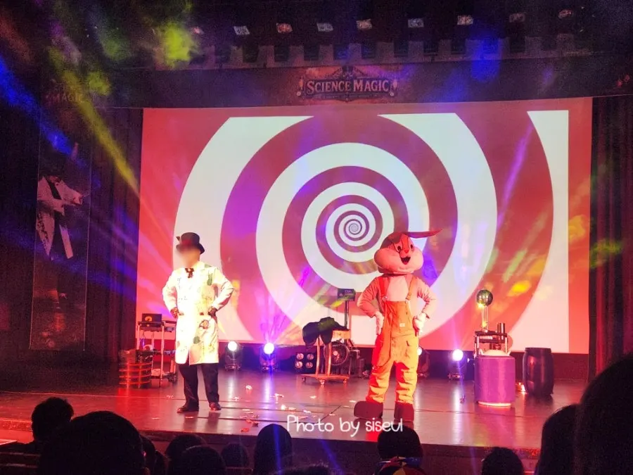 Science magic performed with various props