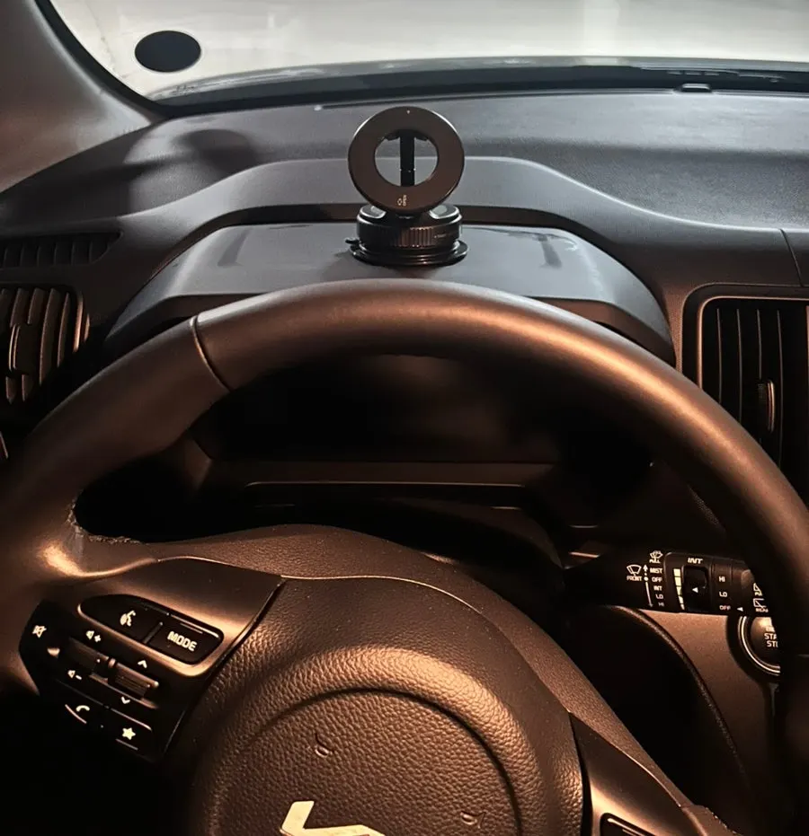 Attaching the MagSafe mount above the steering wheel