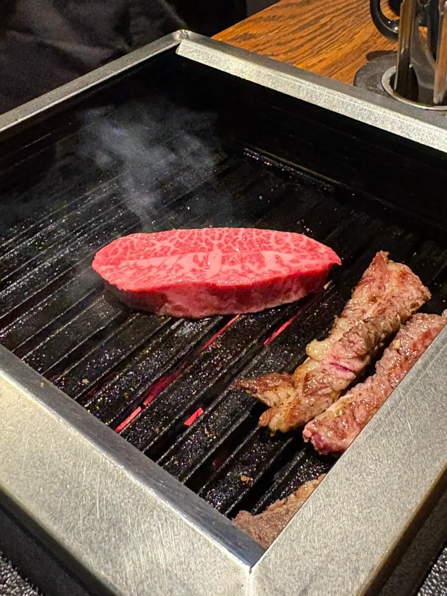 Meat grilled to suit each cut