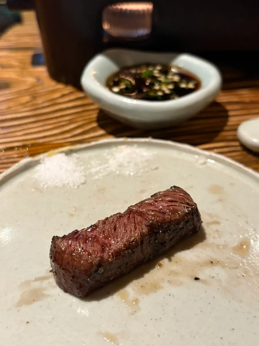 Golden grilled lamb and beef