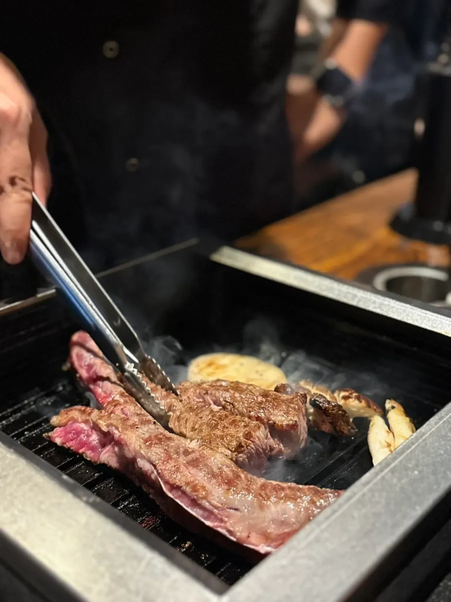 Beef grilled to the perfect doneness